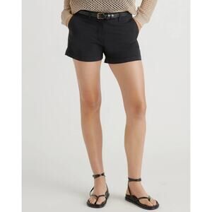 Quince Black Chino High-Rise Women’s Shorts